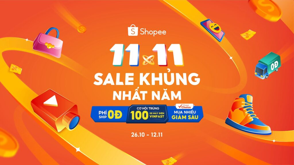 Cơ hội trúng 100 xe máy điện VinFast khi mua sắm trên Shopee 11.11