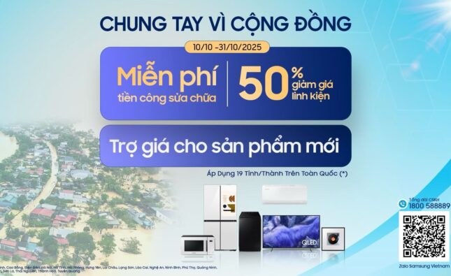 Samsung triển khai chương trình hỗ trợ khách hàng bị ảnh hưởng bởi mưa lũ