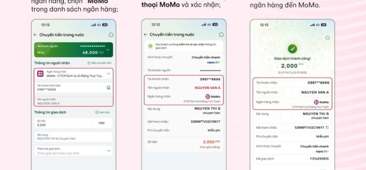 Người dùng MoMo có thể nhận tiền từ app ngân hàng