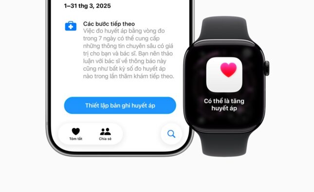 Tính năng cảnh báo tăng huyết áp bắt đầu khả dụng trên Apple Watch tại Việt Nam