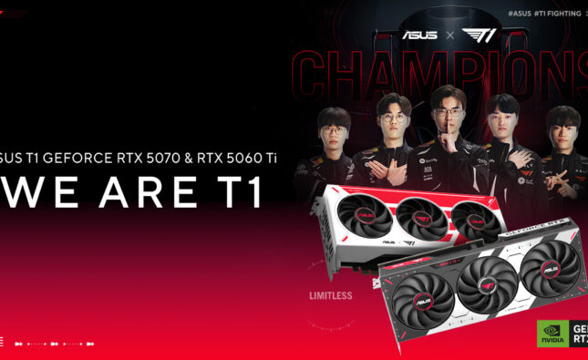 Fan T1 sắp có card đồ họa riêng khi ASUS tung ra T1 GeForce RTX 5070 và 5060 Ti phiên bản đặc biệt