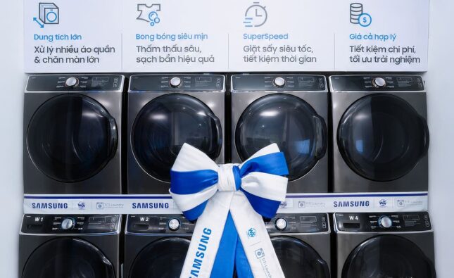 Samsung đưa giải pháp giặt sấy công nghiệp vào mô hình cửa hàng tự phục vụ 24/7