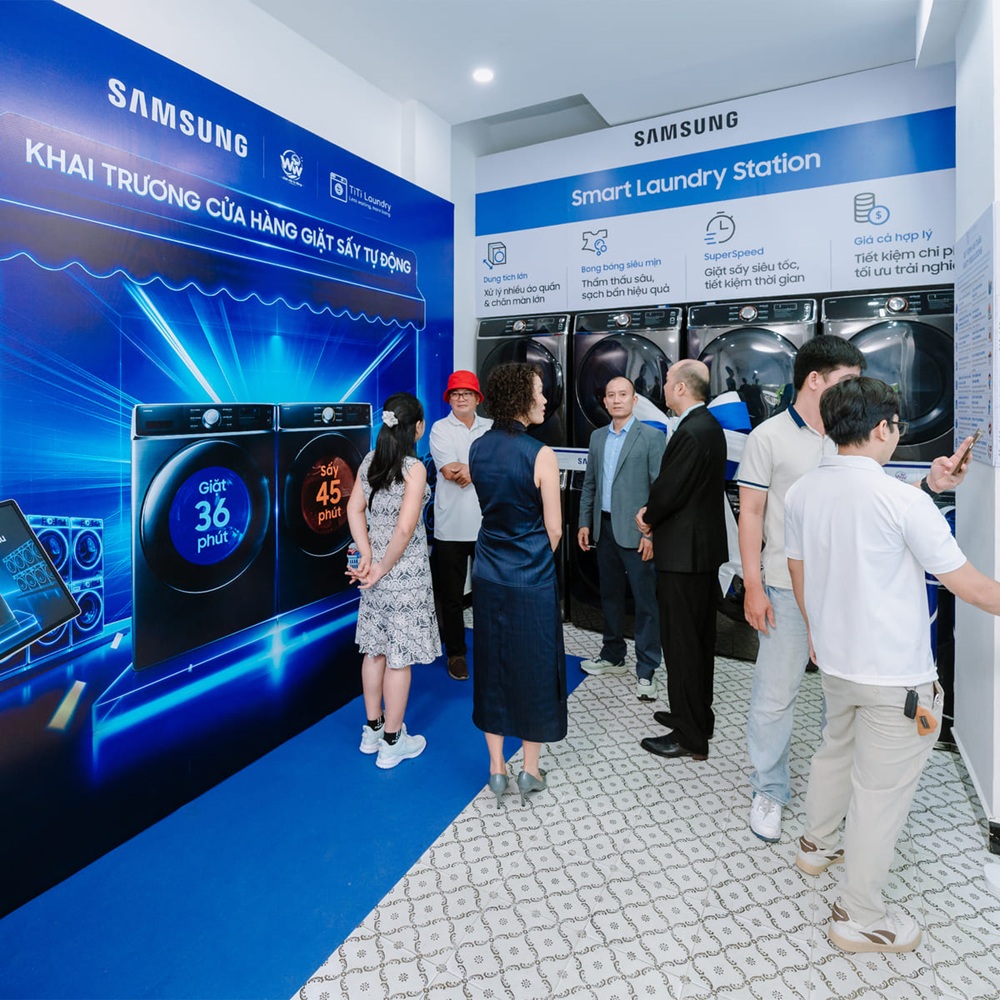 Samsung đưa giải pháp giặt sấy công nghiệp vào mô hình cửa hàng tự phục vụ 24/7