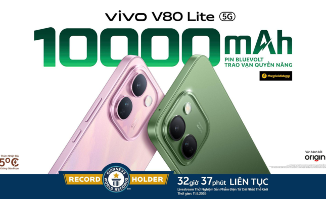 vivo V80 Lite 5G ra mắt tại Việt Nam, giá từ 12,99 triệu đồng với pin 10.000mAh