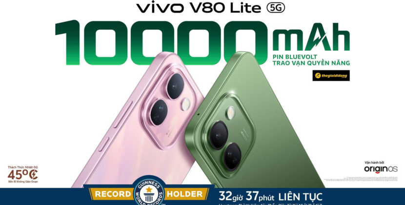 vivo V80 Lite 5G ra mắt tại Việt Nam, giá từ 12,99 triệu đồng với pin 10.000mAh