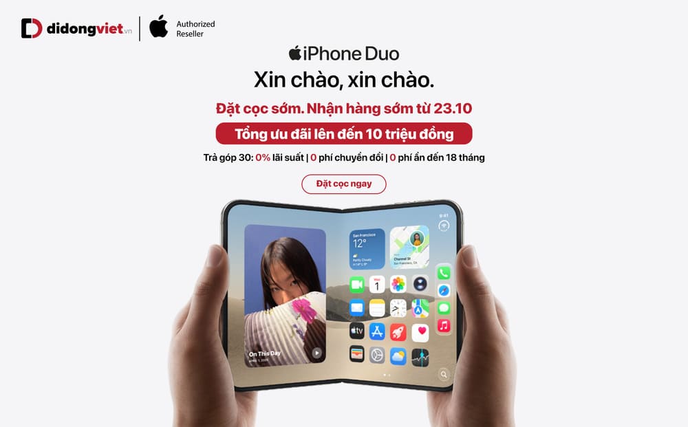 Di Động Việt nhận đặt trước iPhone Duo, ưu đãi đến 10 triệu đồng
